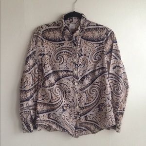 J. Crew Paisley "Perfect Shirt" Women's Small